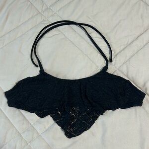 Xhilaration Black Lace Overlay Bikini Top